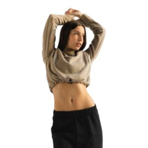 Buzo Crewneck Crop Beige Samples