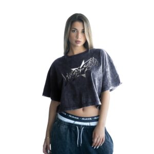 Crop Top Chrome Washed Vieja Scul