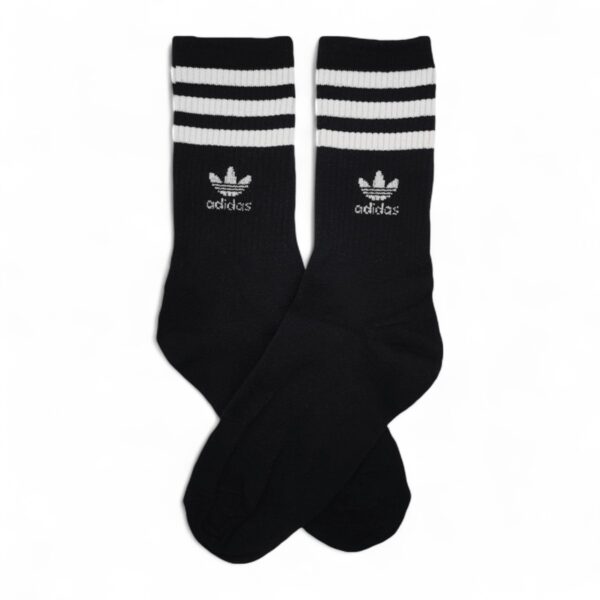 Medias Negras con rayas Blancas ADIDAS