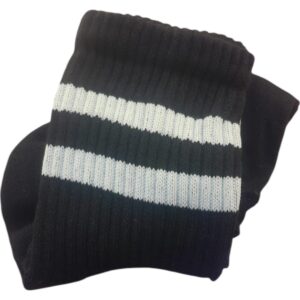Medias Negras Premium con doble raya blanca