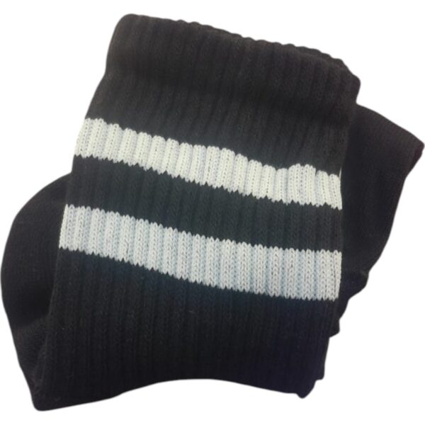 Medias Negras Premium con doble raya blanca