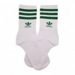 Medias base blanca con 3 líneas verdes