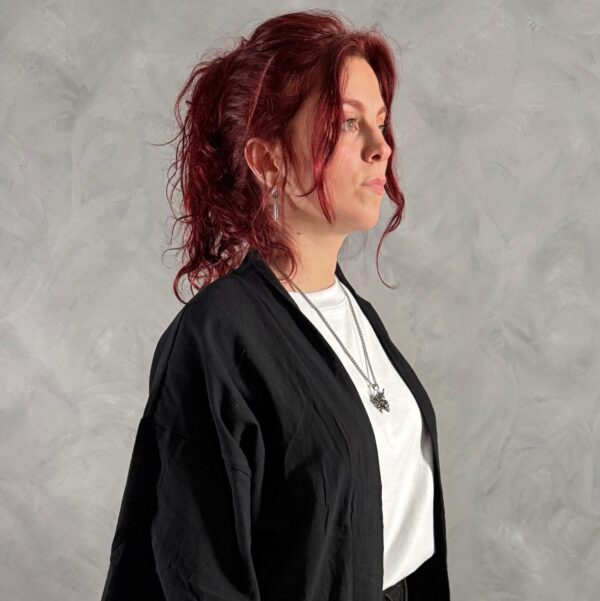 Haori Lino Liso Negro - Imagen 5