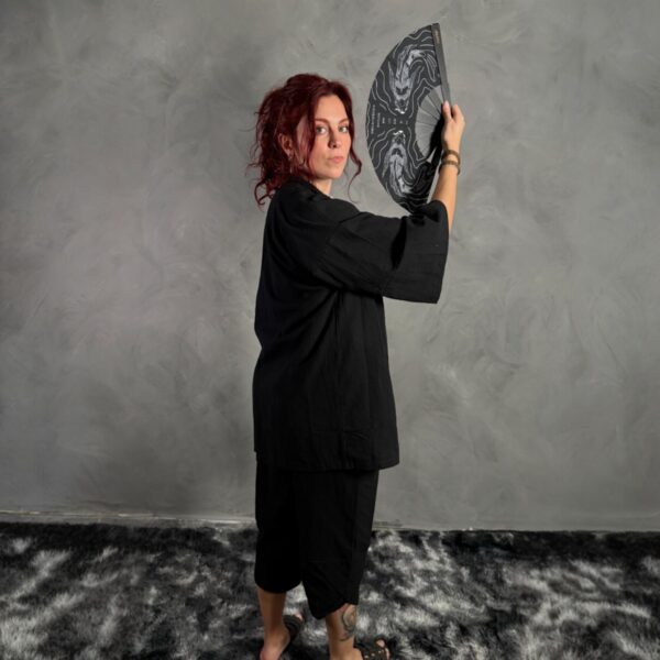 Haori Lino Liso Negro - Imagen 6