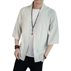 Yukata Kimono Shiro Ma Muji de Lino Liso Beige
