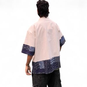 Yukata Kimono Sora-no-Tori de Lino Beige
