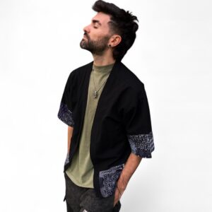 Yukata Kimono Aoki-Tori de Lino Azul