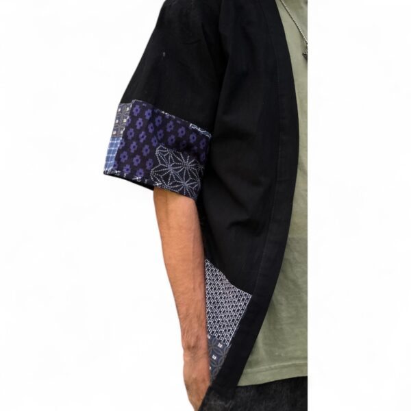 Yukata Kimono Aoki-Tori de Lino Azul - Imagen 3