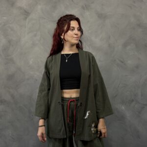 Haori Umi-No-Tori de Lino Verde