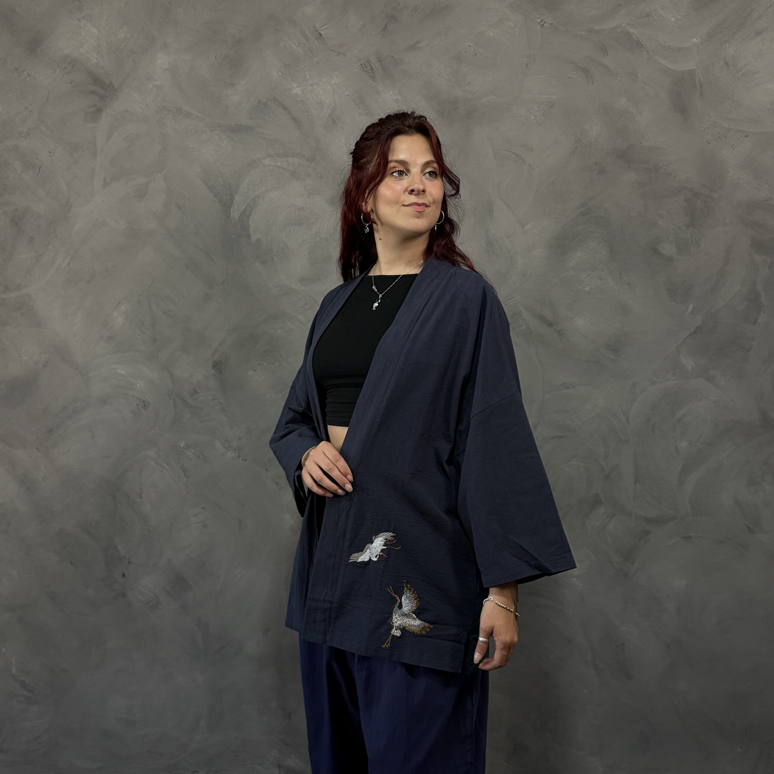 Haori Haru-no-Tori de Lino Azul - Imagen 2