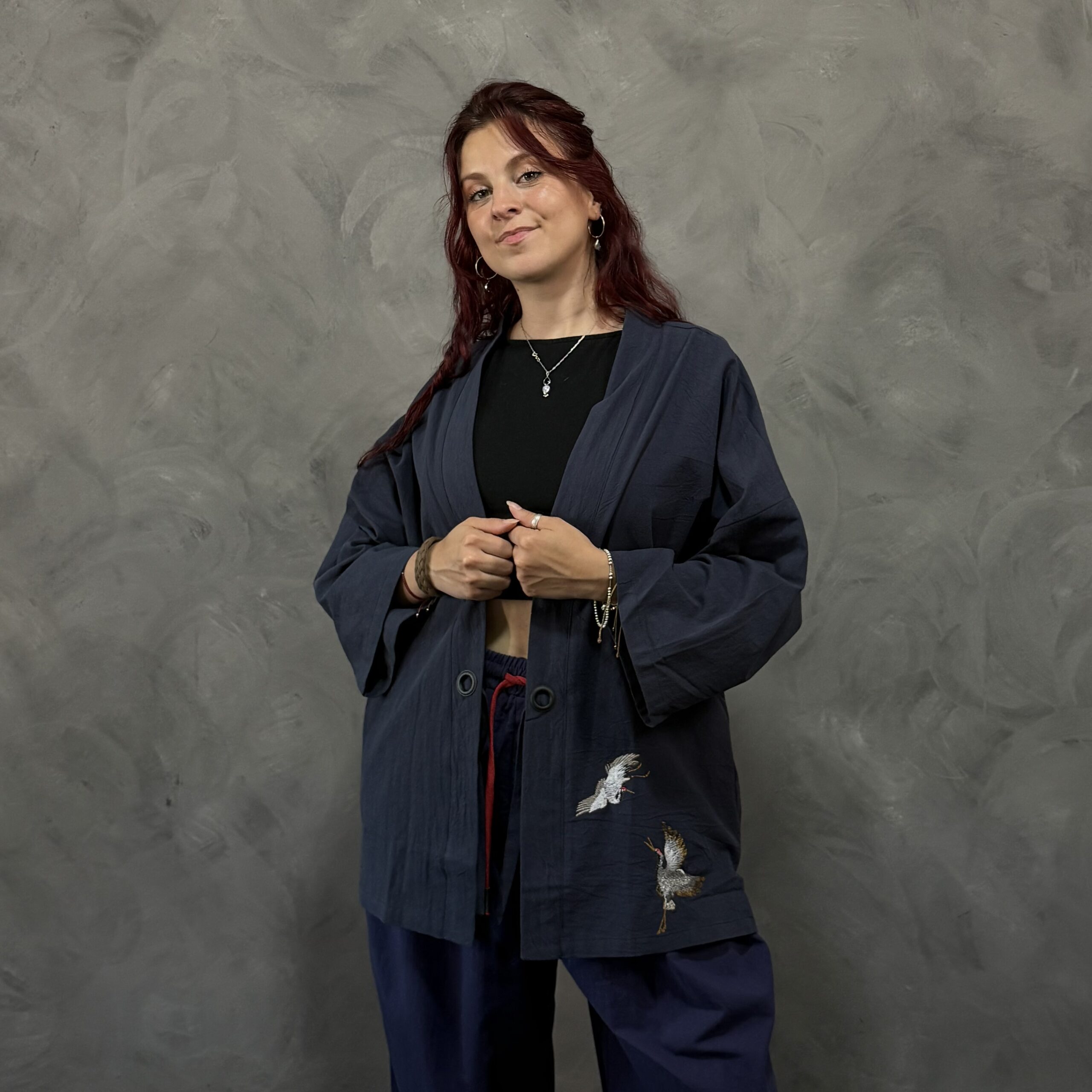 Haori Haru-no-Tori de Lino Azul - Imagen 4