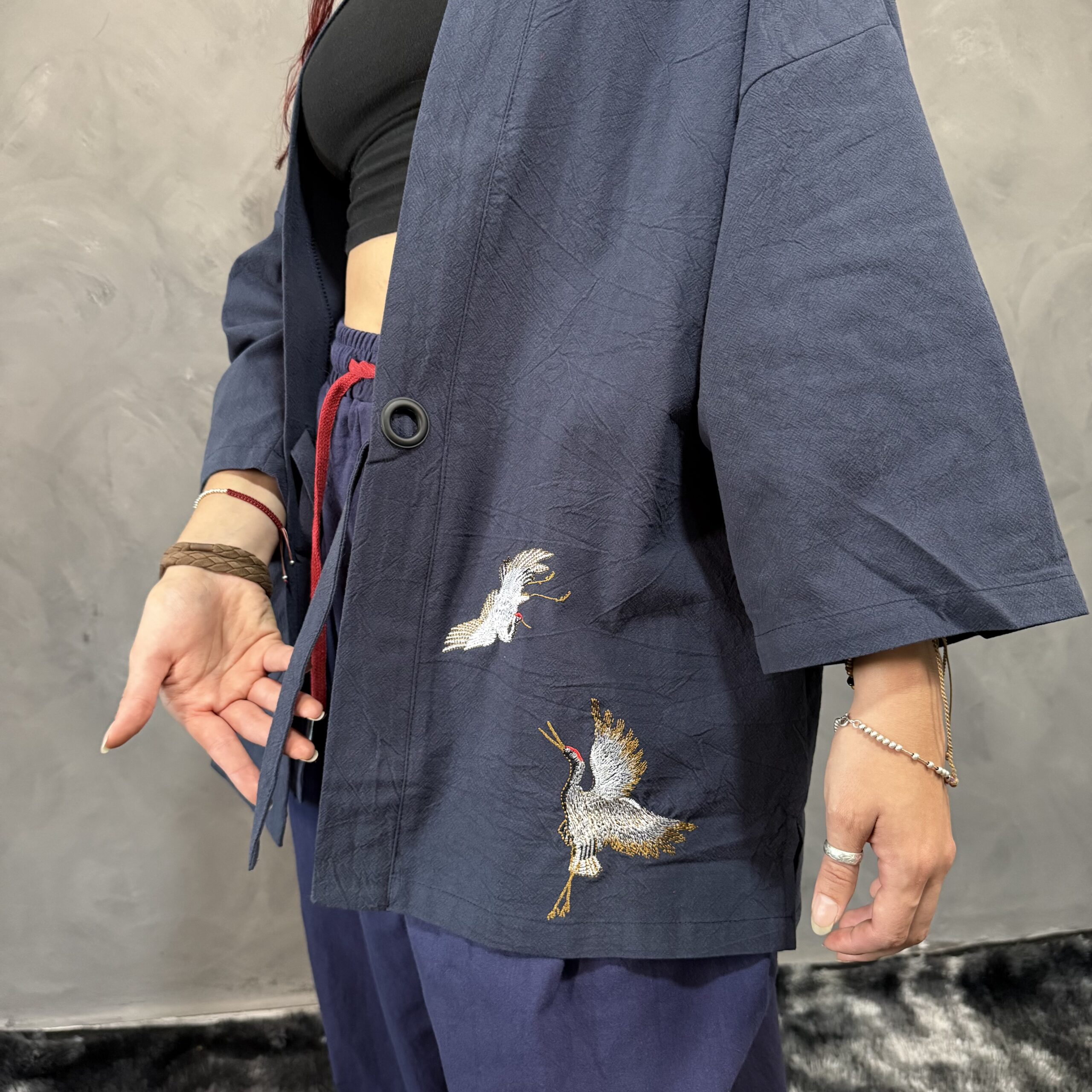 Haori Haru-no-Tori de Lino Azul - Imagen 5
