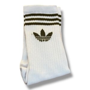 Medias Blancas con rayas verde musgo ADIDAS