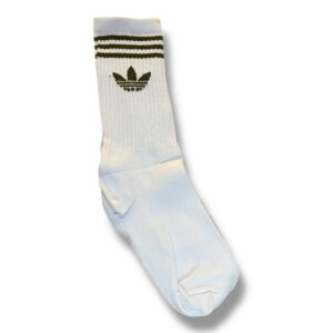 Medias Blancas con rayas verde musgo ADIDAS