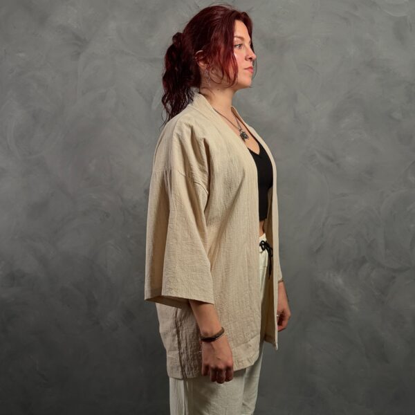 Haori Lino Liso Beige - Imagen 6