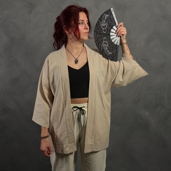 Haori Lino Liso Beige - Imagen 4