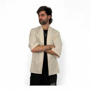 Haori Lino Liso Beige