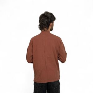 Yukata Kimono Kaze-no-Tori de Lino Marrón