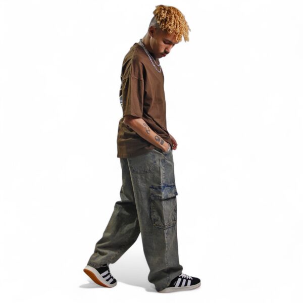 Jean Cargo Baggy Denim Washed Kenny - Imagen 8