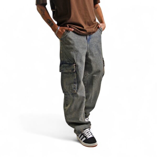 Jean Cargo Baggy Denim Washed Kenny - Imagen 3
