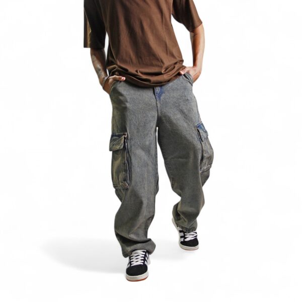 Jean Cargo Baggy Denim Washed Kenny - Imagen 4