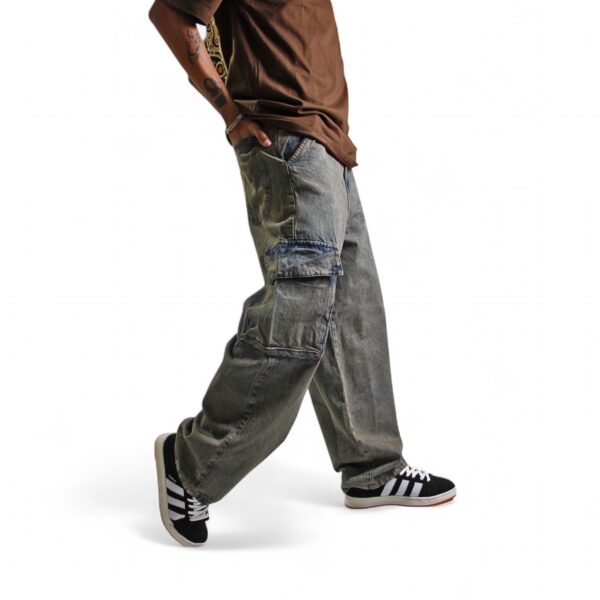 Jean Cargo Baggy Denim Washed Kenny - Imagen 6