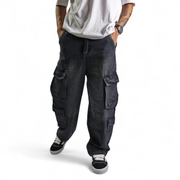 Jean Cargo Baggy Denim Washed Karma - Imagen 3