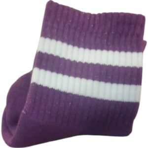Medias Violetas Premium doble raya blanca