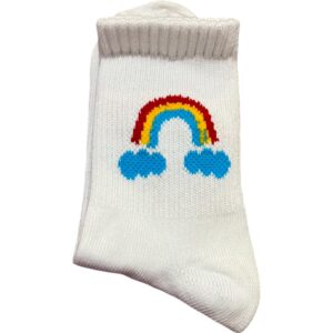 Medias Blancas con ArcoIris