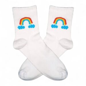 Medias Blancas con ArcoIris