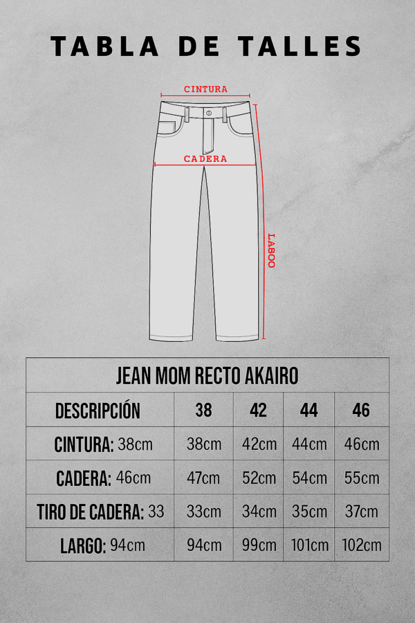 Jean Mom Recto Akairo oxidado - Imagen 7