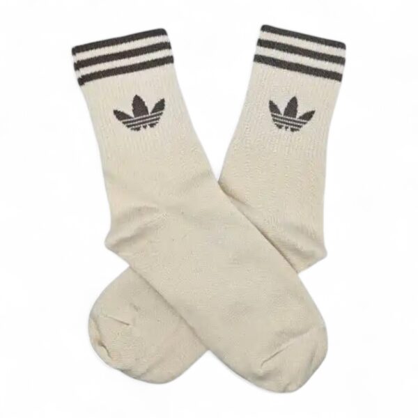 Medias Crema con rayas chocolate ADIDAS
