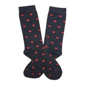 Medias Corazones Rojos base Negra