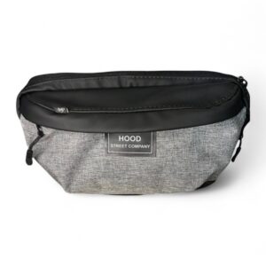 Riñonera Ecocuero Negro con Gris