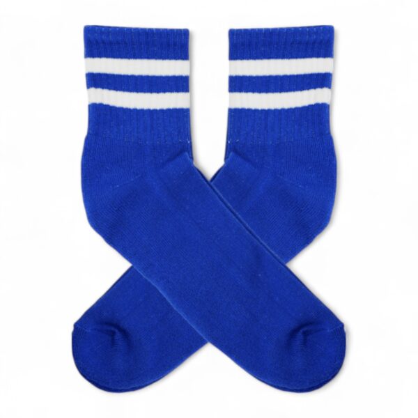 Medias Azules Premium doble raya Blanca