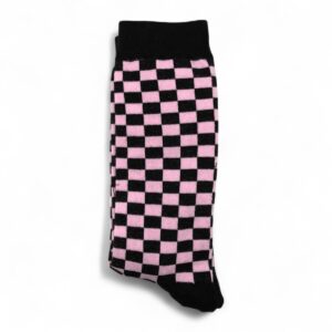 Medias Cuadraditas con rosa y negro