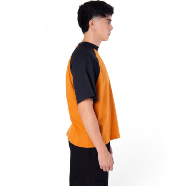 Remera Raglan Naranja con Negro - Imagen 5