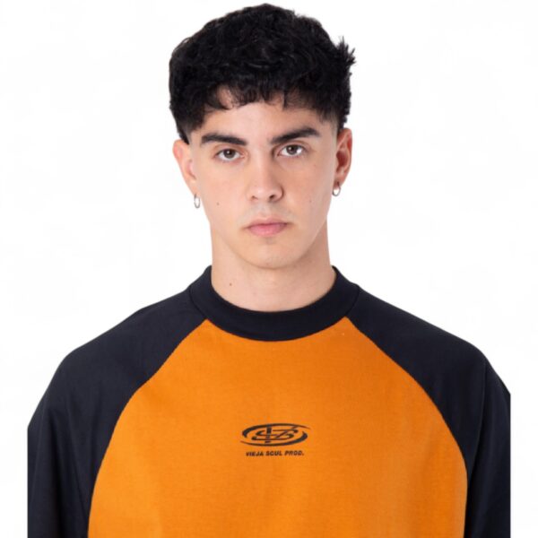Remera Raglan Naranja con Negro - Imagen 3