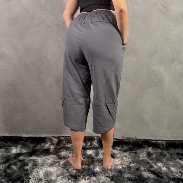 Pantalon de Lino Liso Gris - Imagen 3
