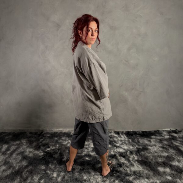 Haori Lino Liso Gris - Imagen 4