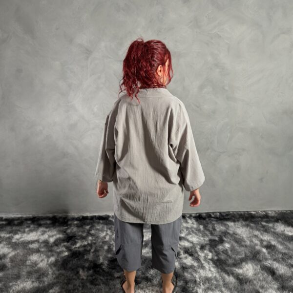 Haori Lino Liso Gris - Imagen 5