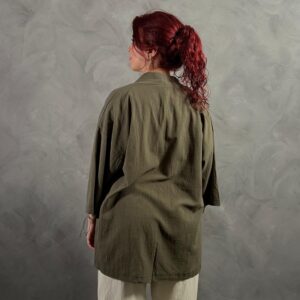Haori Lino Liso Verde