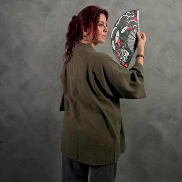 Haori Lino Liso Verde - Imagen 5