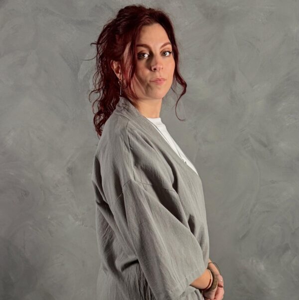 Haori Lino Liso Gris - Imagen 3