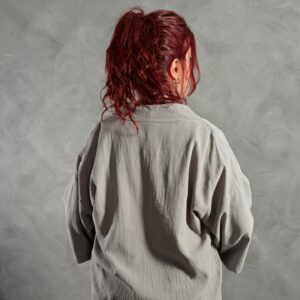 Haori Lino Liso Gris