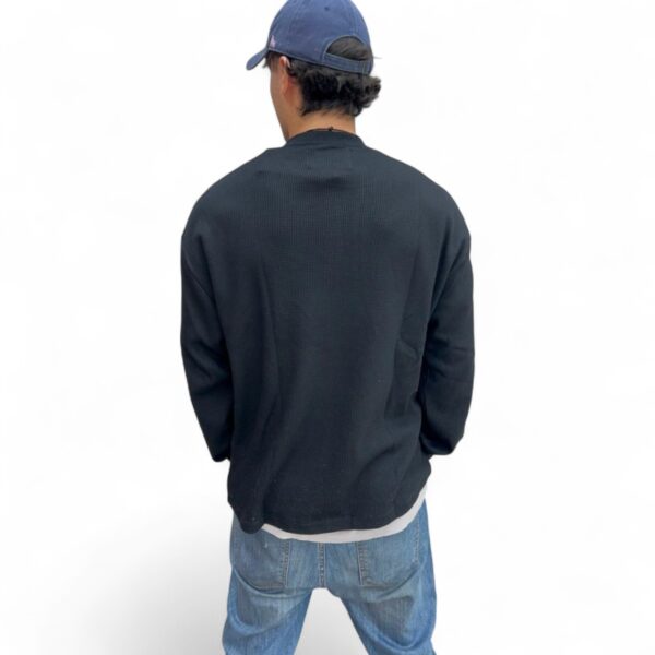 Sweater Waffle Negro - Imagen 2