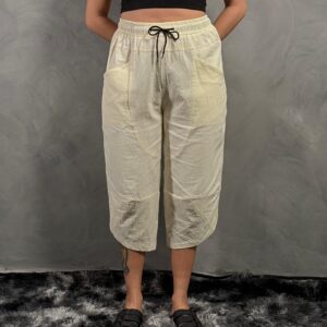 Pantalon de Lino Liso Amarillo