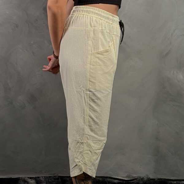 Pantalon de Lino Liso Amarillo - Imagen 3