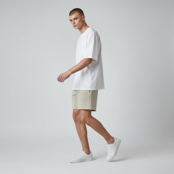 Bermuda oversize beige Blanks - Imagen 4