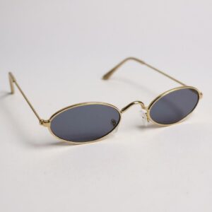 Gafas ovaladas Negro marco dorado